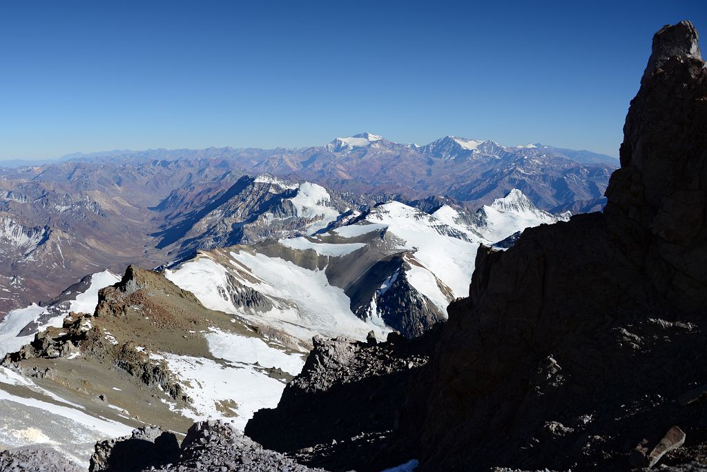 19 Cerro Bonete North, Cerro Zurbriggen, Cupola de Gussfeldt, Cerro Reichert, La Mano With La Mesa, Mercedario, Alma Negra, Ramada Beyond From Independencia Hut 6390m On The Climb To Aconcagua Summit